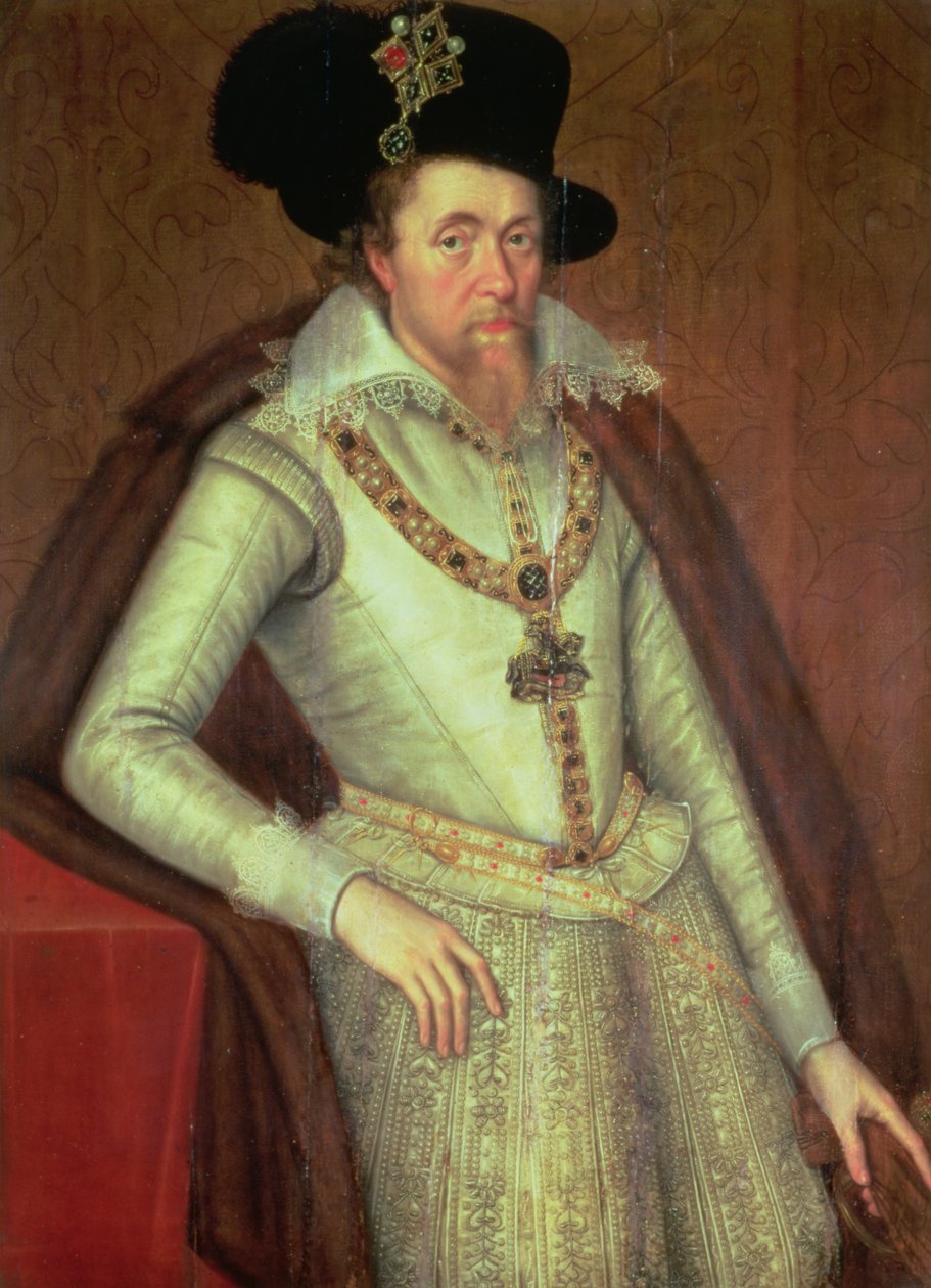 James I (1603-25) og VI af Skotland (1567-1625) af John de, the Younger Critz