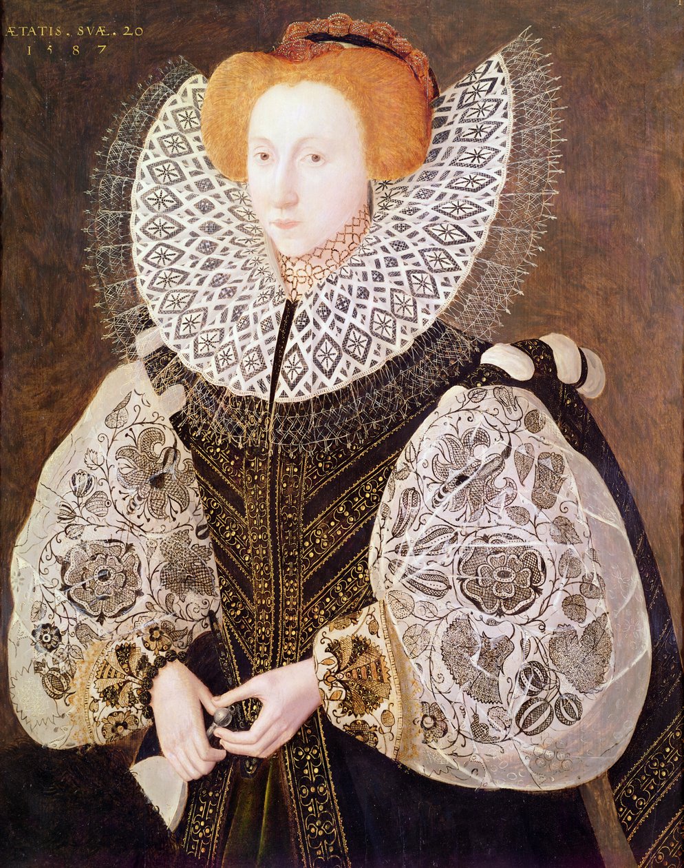 Ukendt pige, 20 år, 1587 af John Bettes the Younger