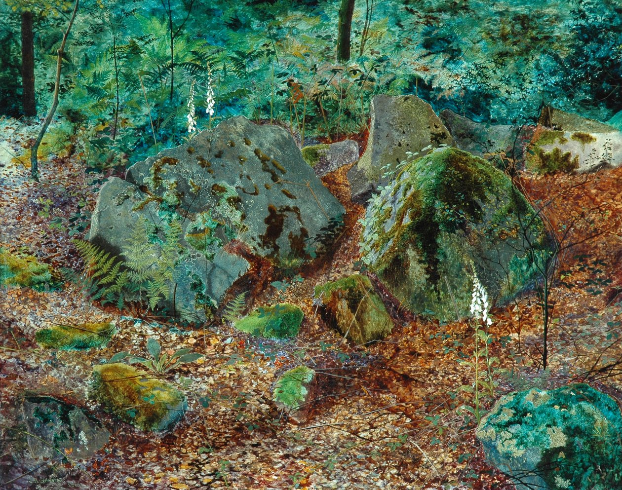 A Mossy Glen, 1864 af John Atkinson Grimshaw