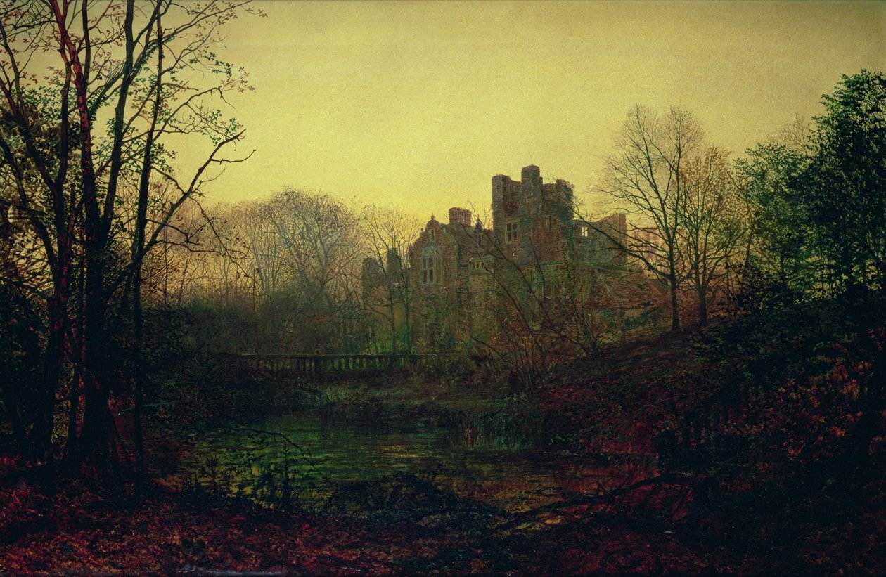 En oktoberefterglød, 1871 af John Atkinson Grimshaw