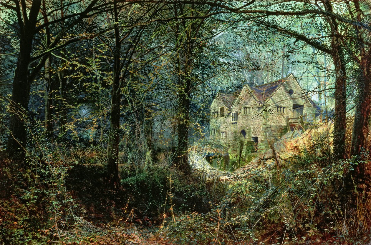 Autumn Glory: Den gamle mølle af John Atkinson Grimshaw