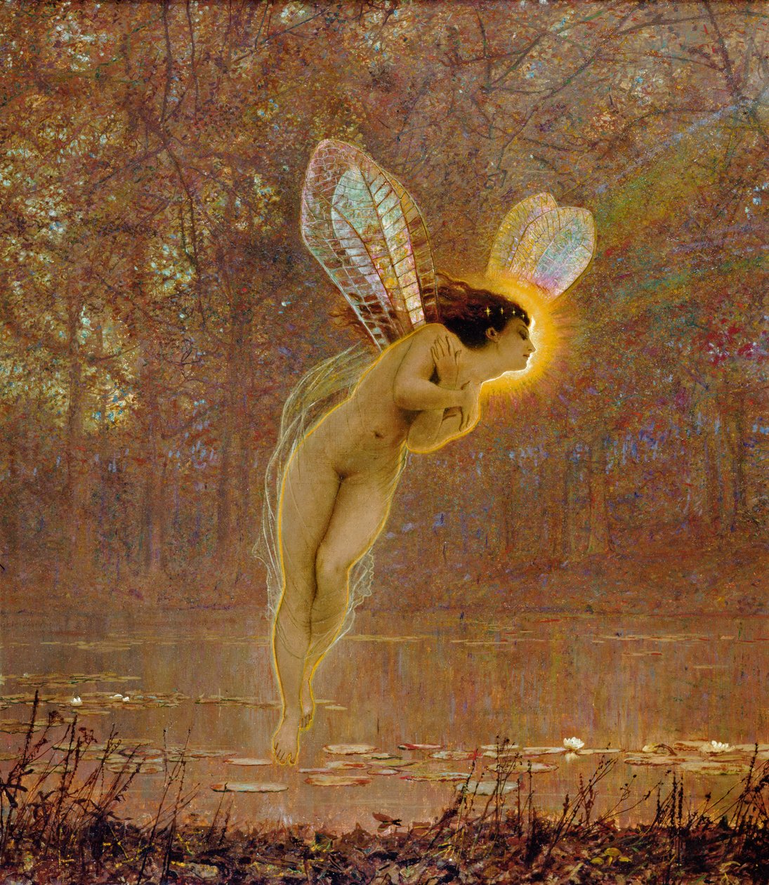 Iris, detalje af feen af John Atkinson Grimshaw
