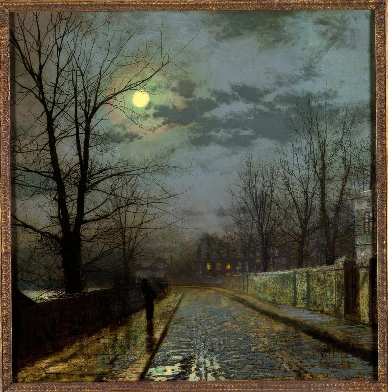Lane i Cheshire af John Atkinson Grimshaw