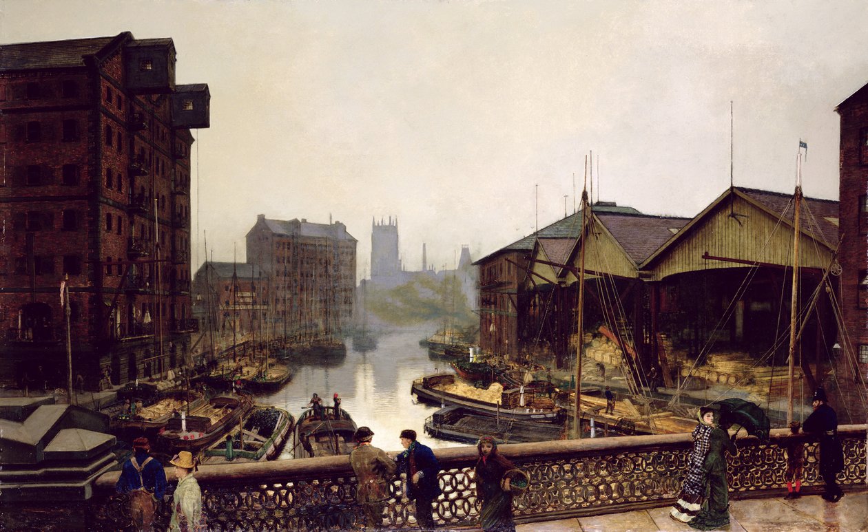 Leeds Bridge af John Atkinson Grimshaw