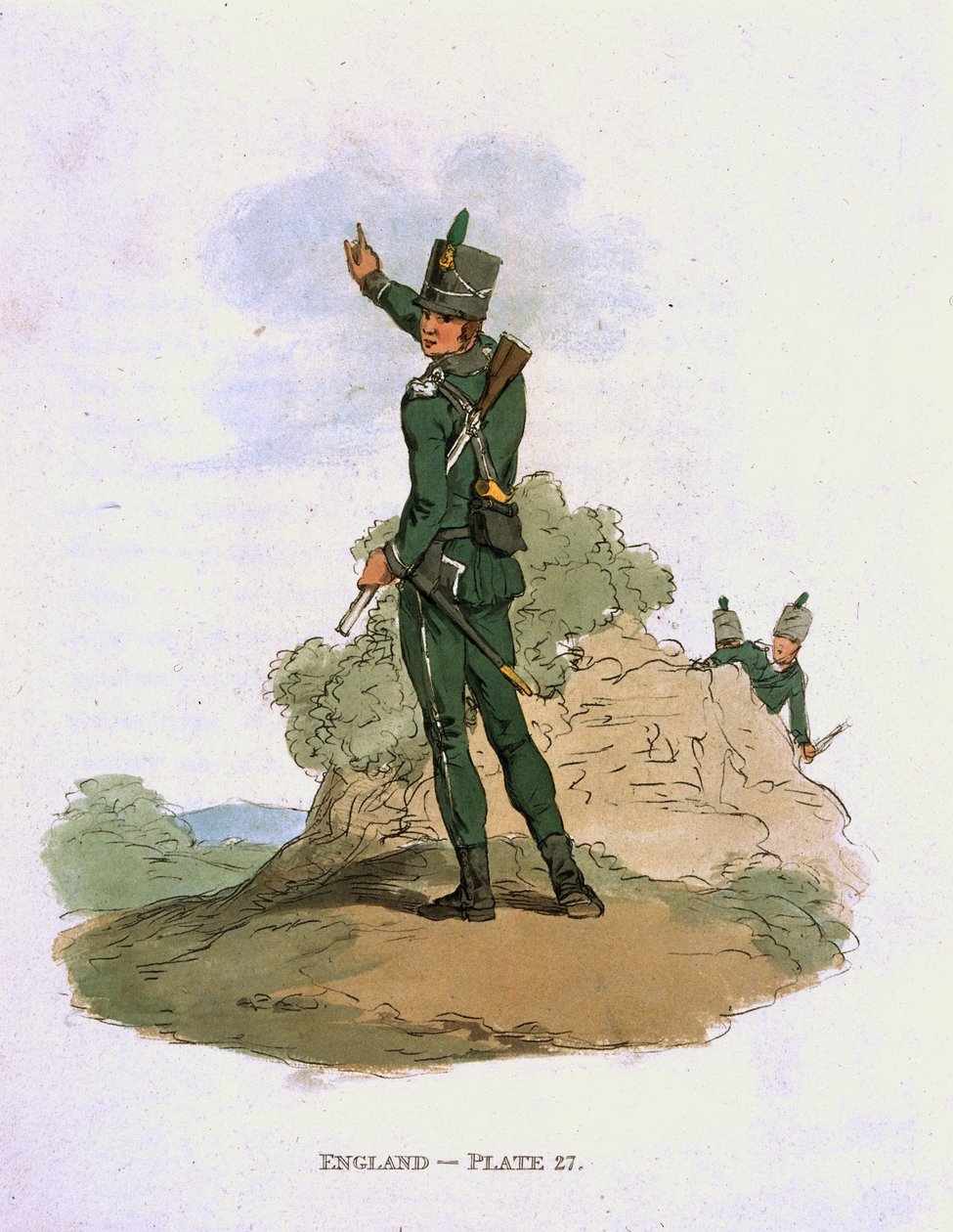 Riflemen, omkring 1813 af John Augustus Atkinson