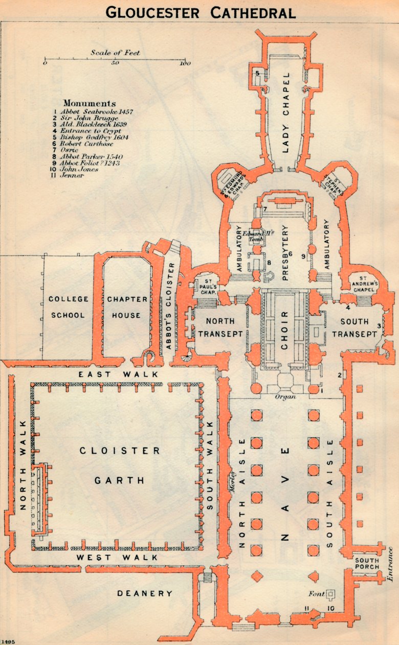 Gloucester Cathedral, c20th Century af John Bartholomew