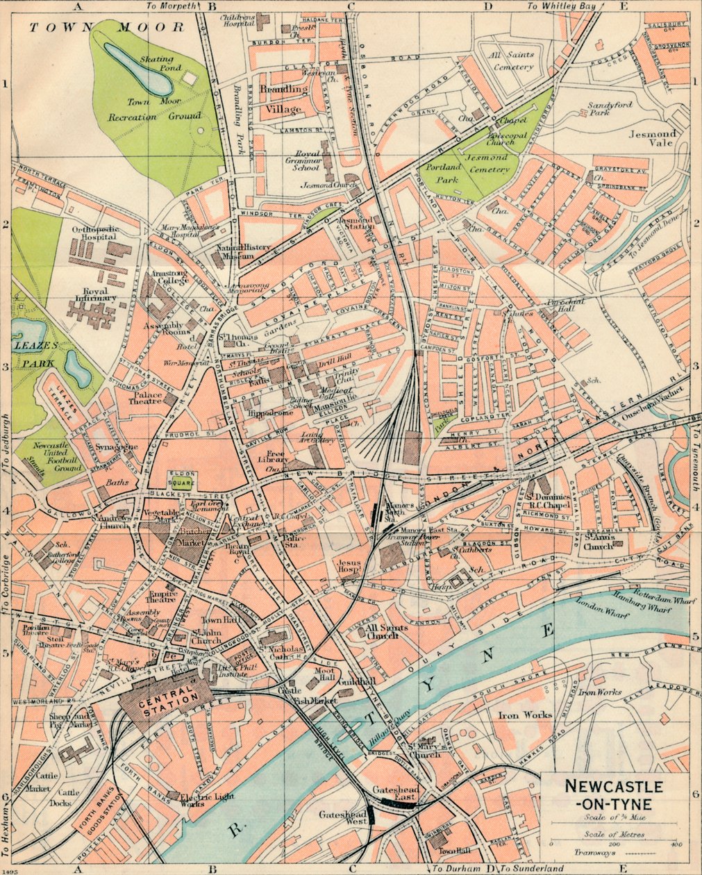 Newcastle-on-Tyne, det 20. århundrede af John Bartholomew