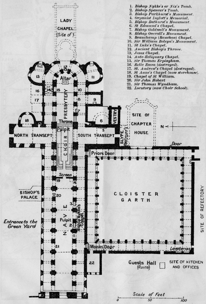 Norwich Cathedral, c20th Century af John Bartholomew