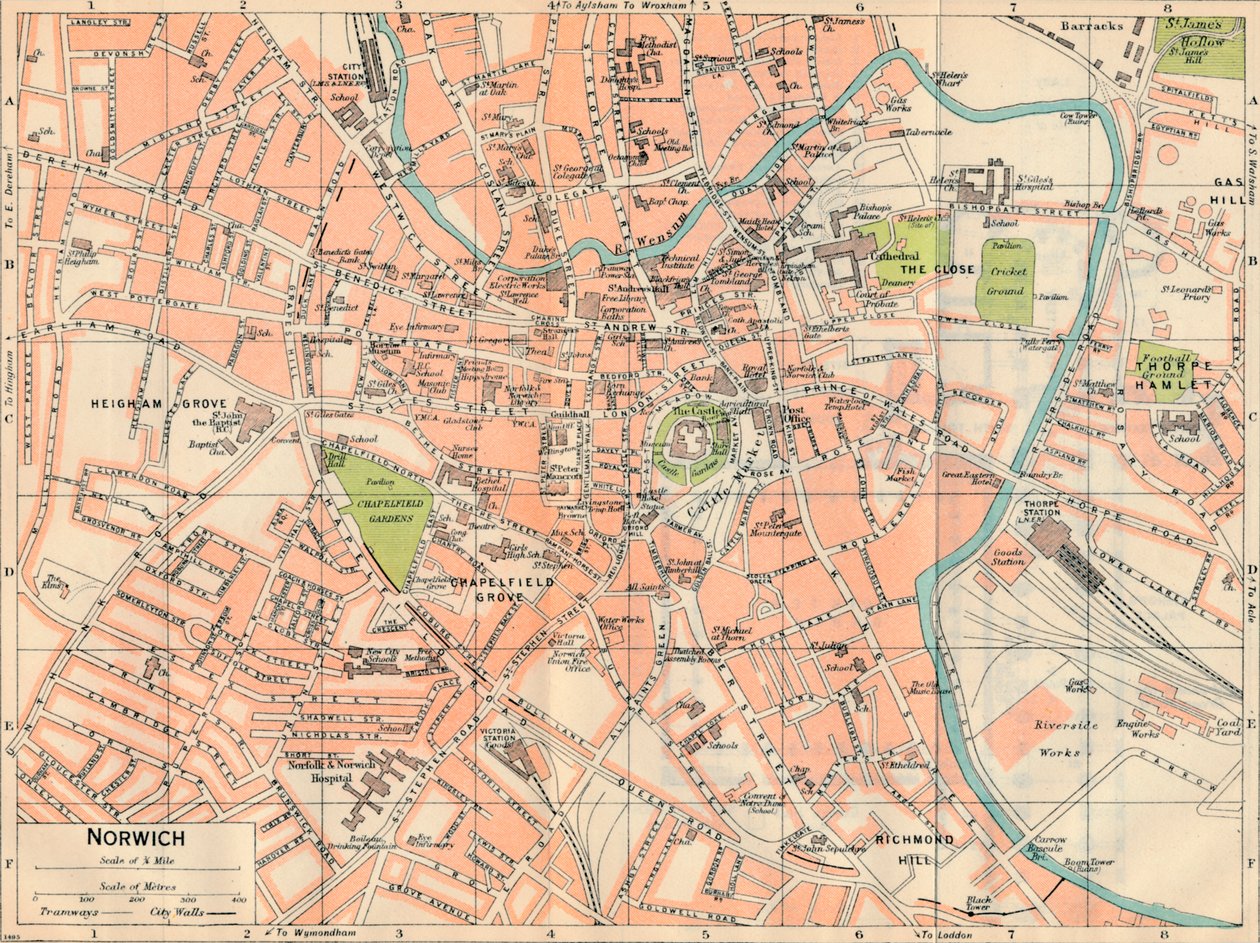 Norwich, det 20. århundrede af John Bartholomew