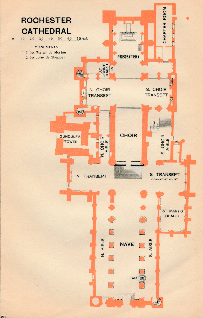 Rochester Cathedral, det 20. århundrede af John Bartholomew