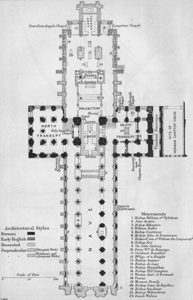 Winchester Cathedral, c20th Century af John Bartholomew