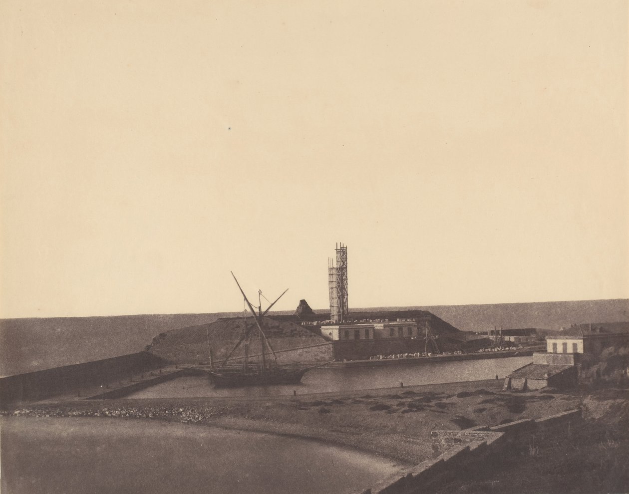 Båd i Havn, Algeriet, 1853-54. af John Beasley Greene