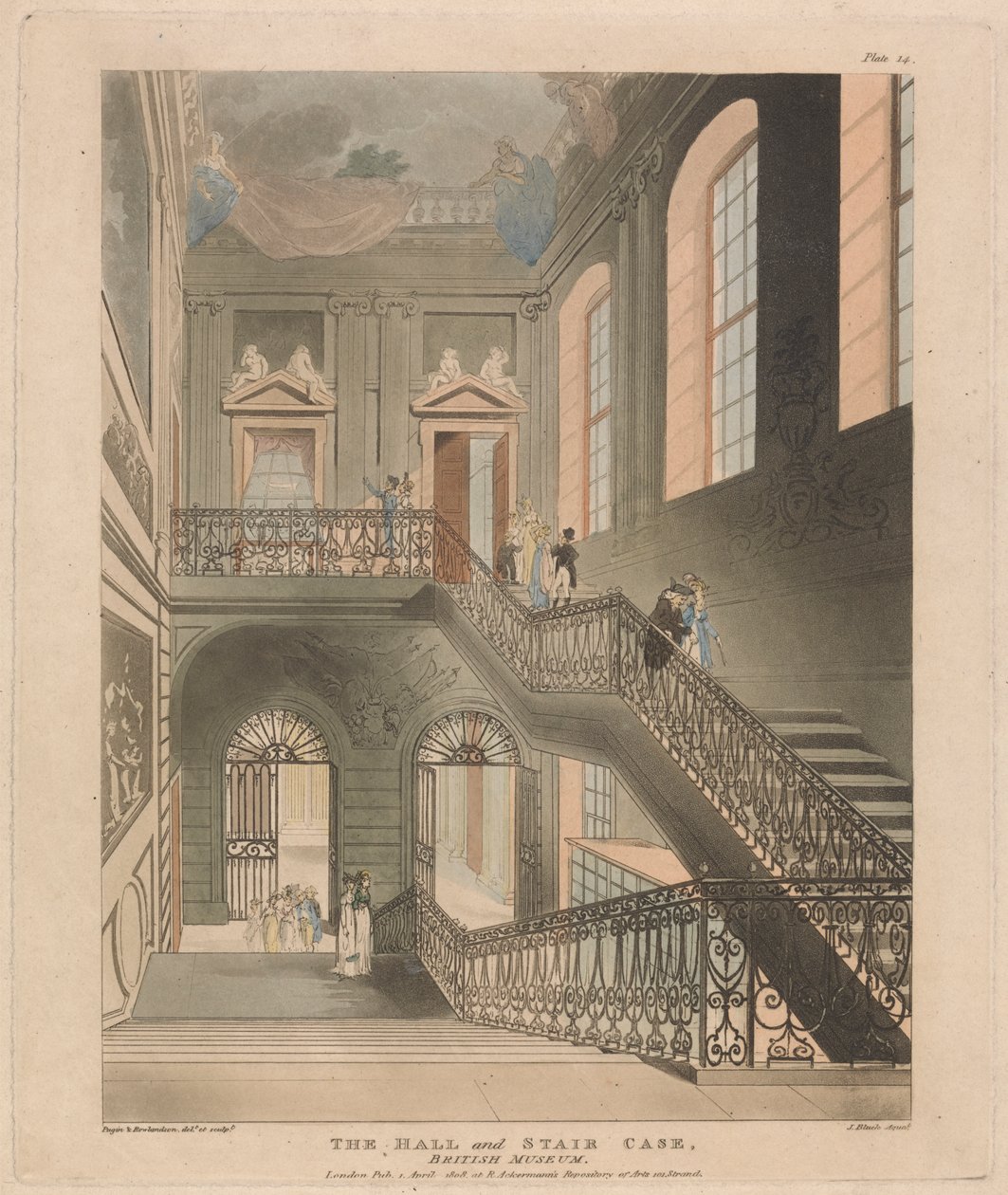 The Hall and Stair Case, British Museum af John Bluck