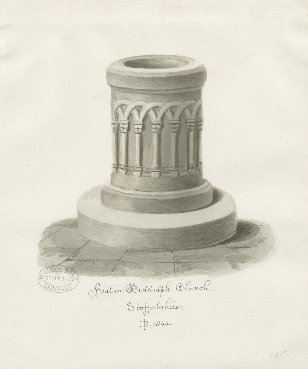 Font hos Biddulph af John Buckler