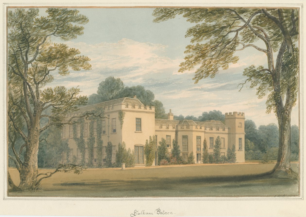 Middlesex - Fulham Palace, 1824 af John Buckler