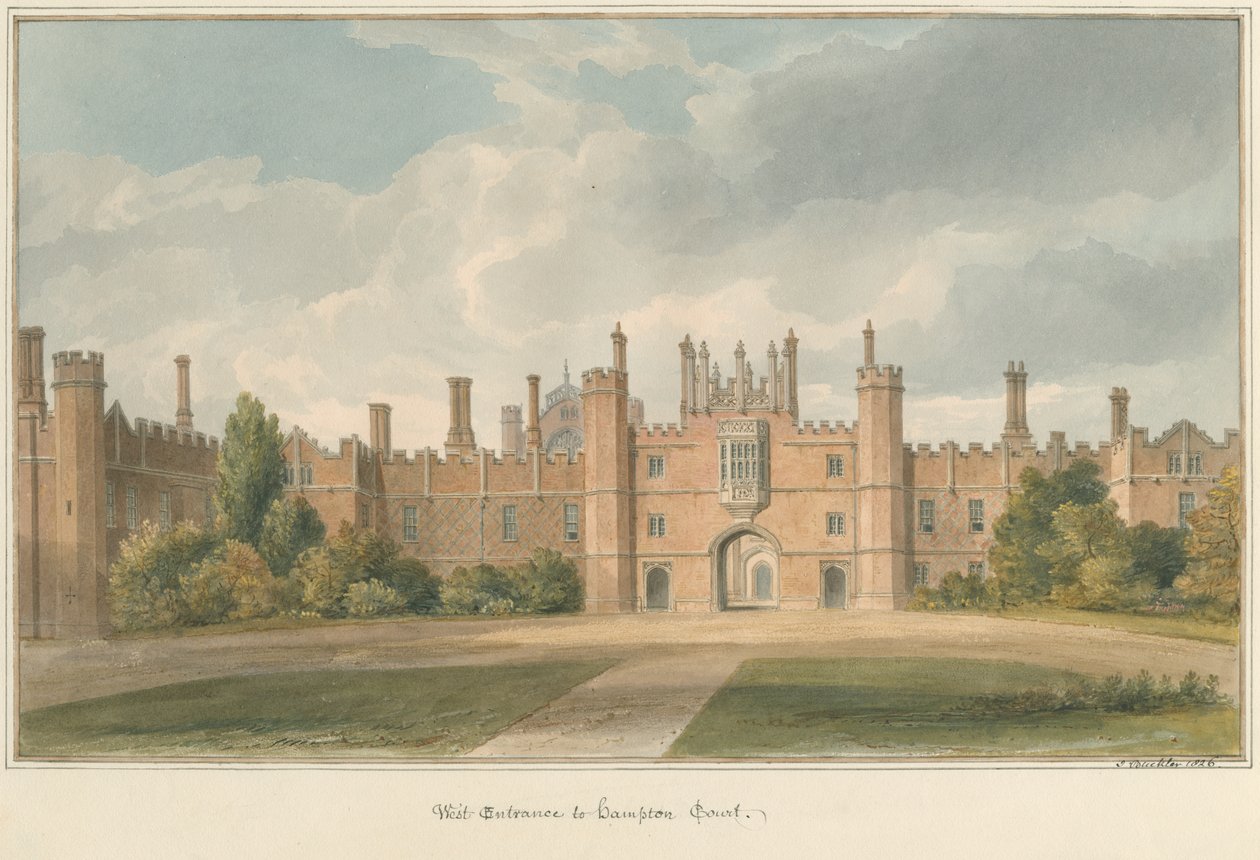 Middlesex - Hampton Court, 1826 af John Buckler