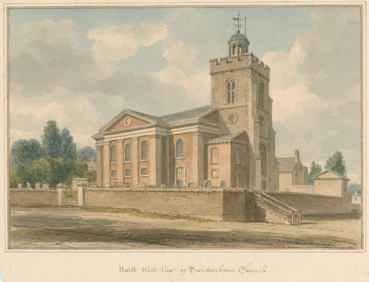 Middlesex - Twickenham Church, 1826 af John Buckler