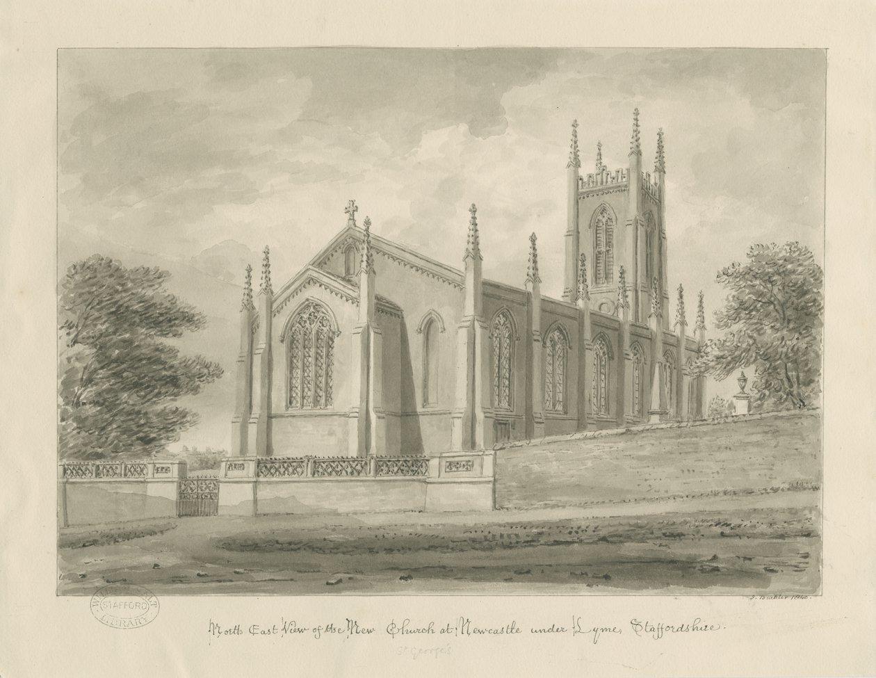 Newcastle-under-Lyme - "St. George"s" af John Buckler