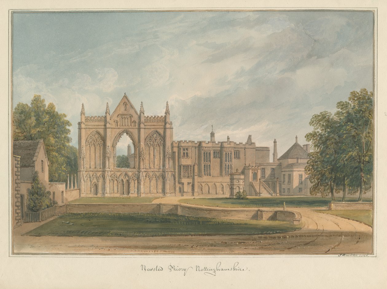 Nottinghamshire - Newsted Priory, 1826 af John Buckler