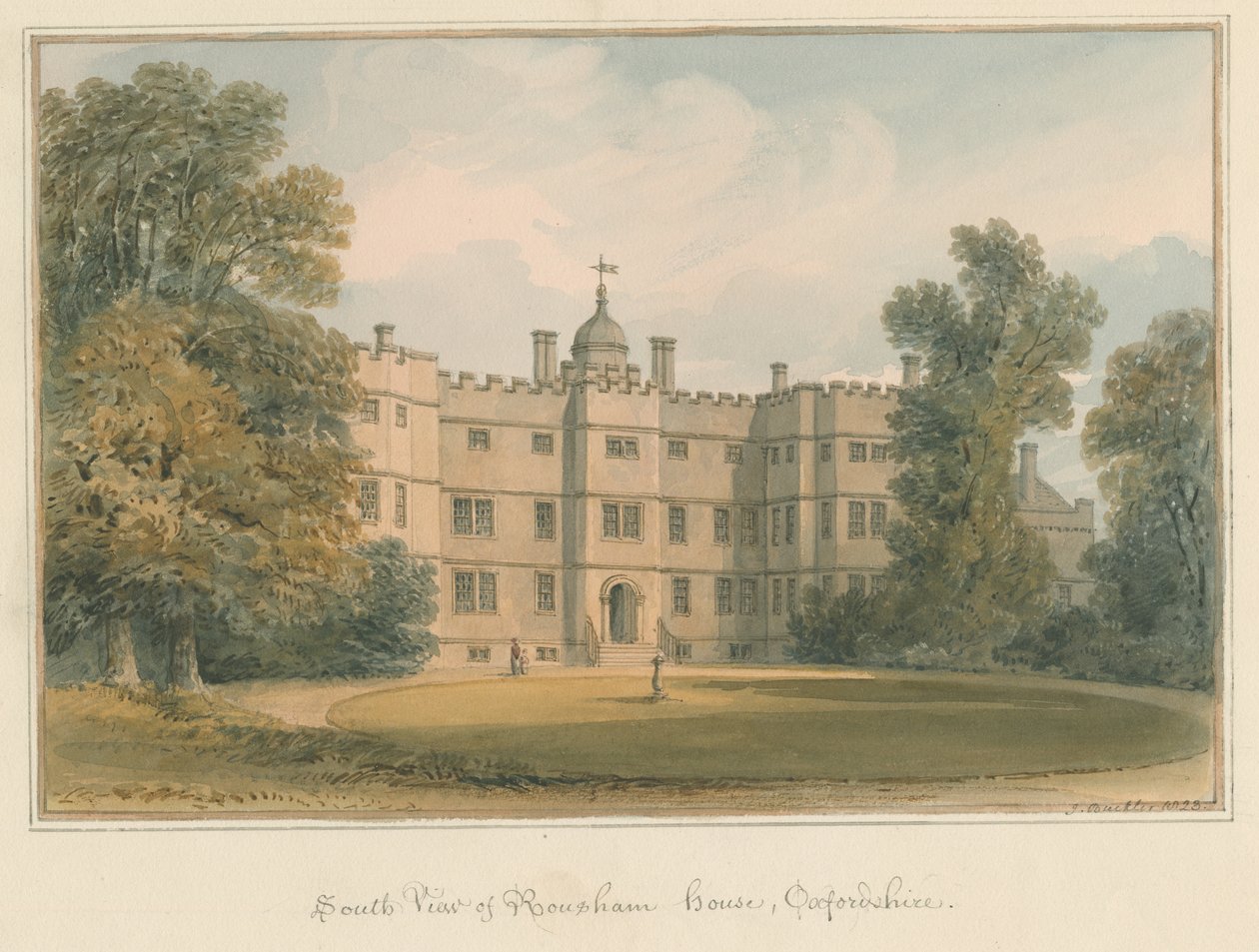 Oxfordshire - Rousham House, 1823 af John Buckler