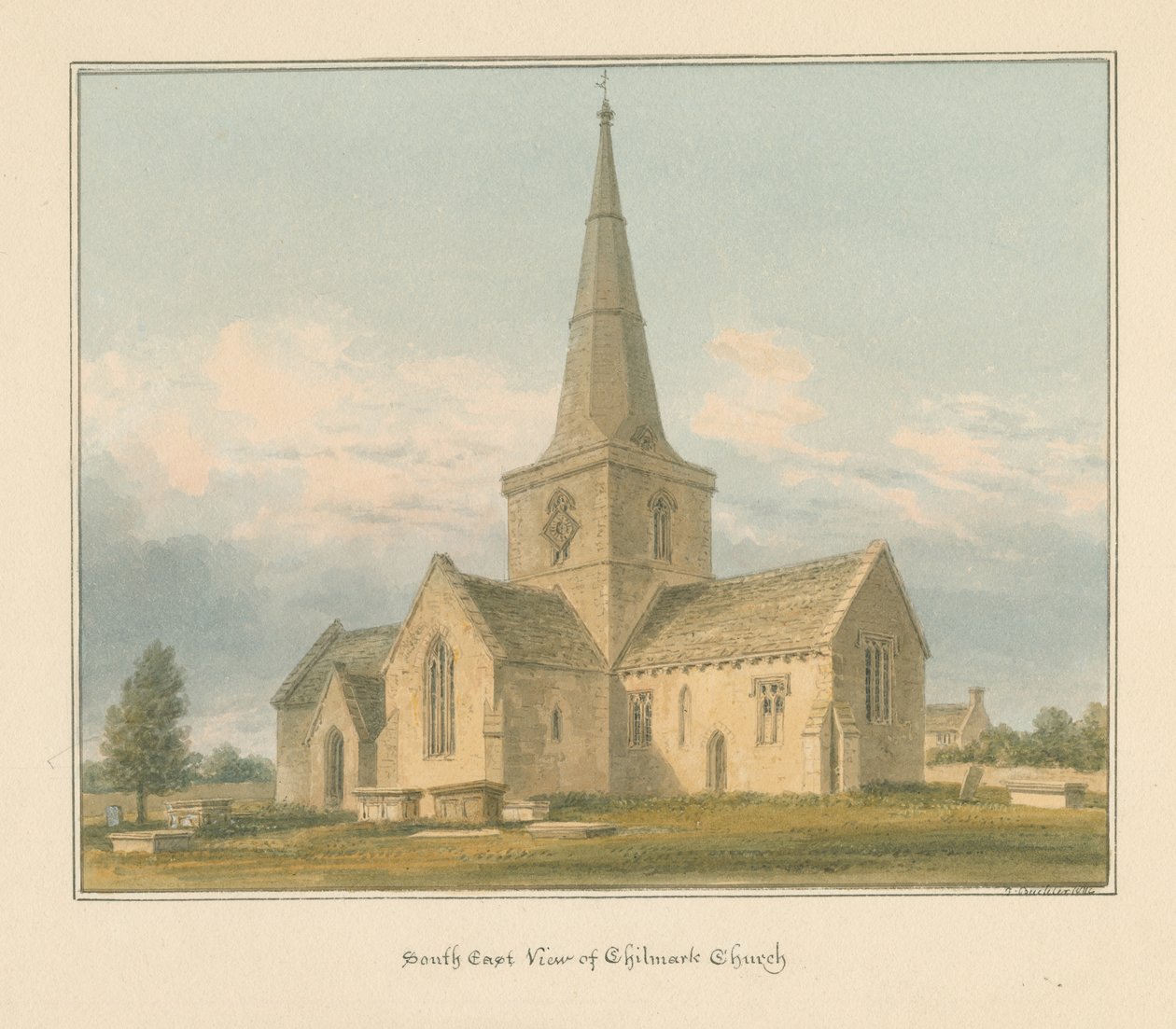 Wiltshire - Chilmark Church, 1814 af John Buckler