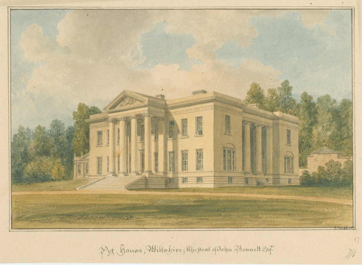 Wiltshire - Pyt House, 1817 af John Buckler
