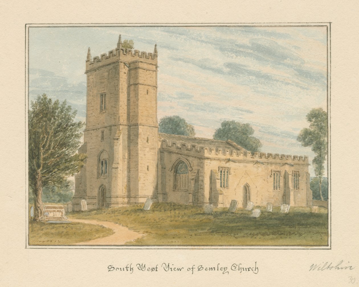 Wiltshire - Semley Church, 1817dani af John Buckler