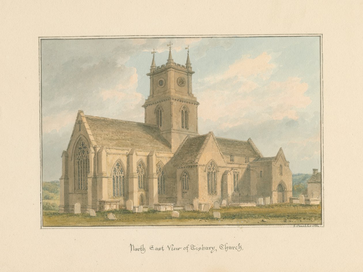Wiltshire - Tisbury Church, 1804 af John Buckler
