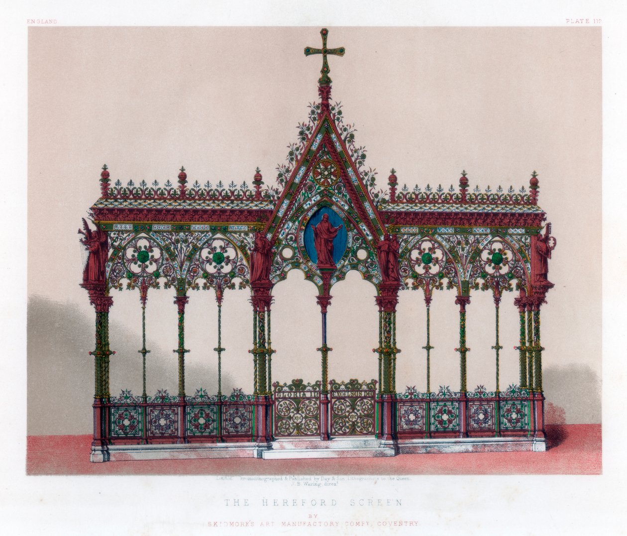 The Hereford Screen, 1800-tallet. af John Burley Waring