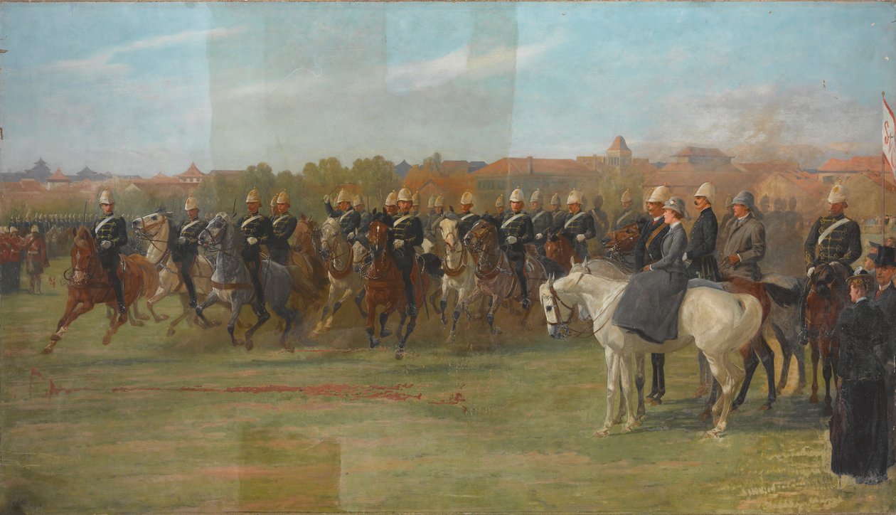 Shanghai Volunteers at a Review, 1892 af John Charlton