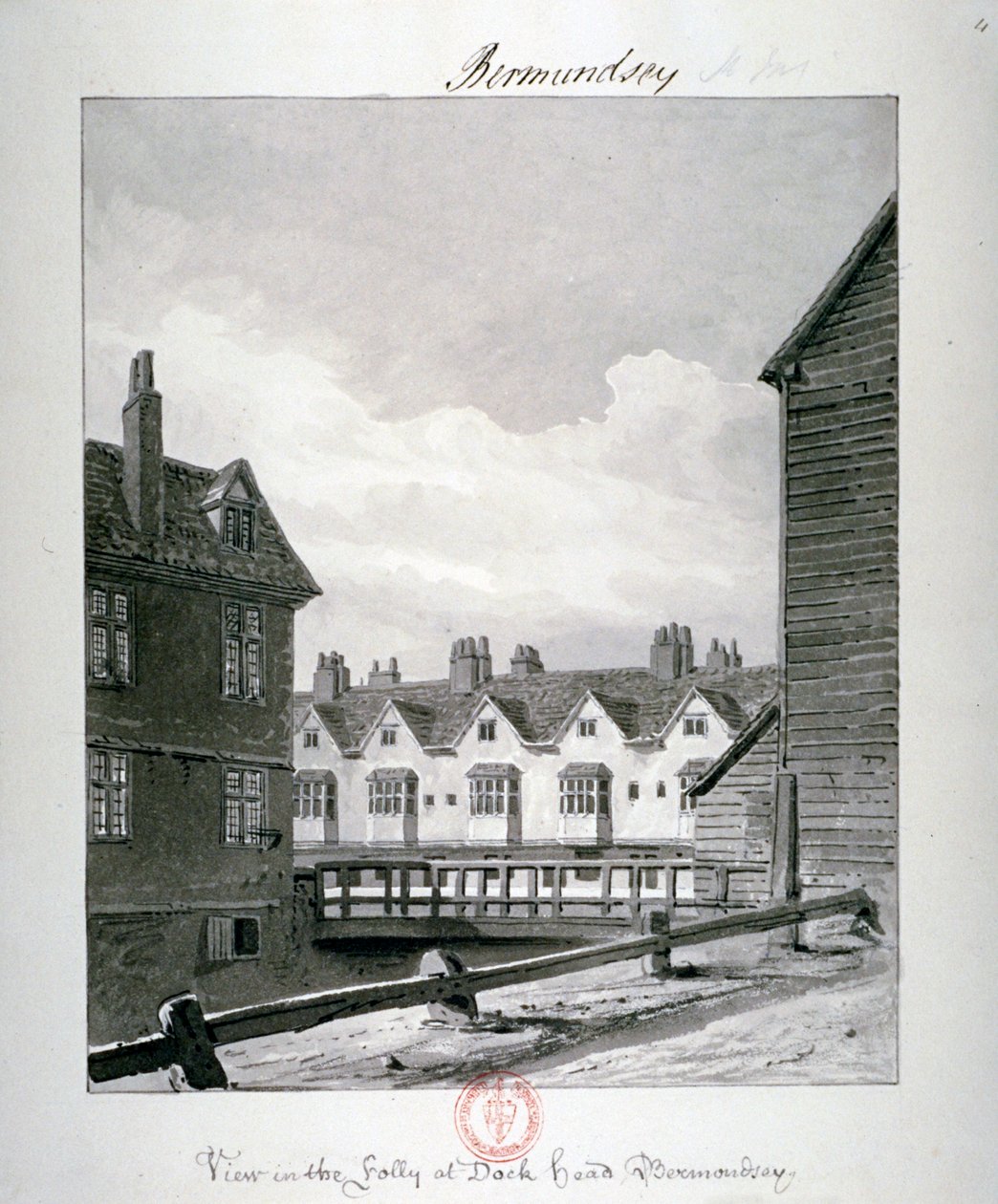 Dockhead Folly, Bermondsey, London, 1820 af John Chessell Buckler
