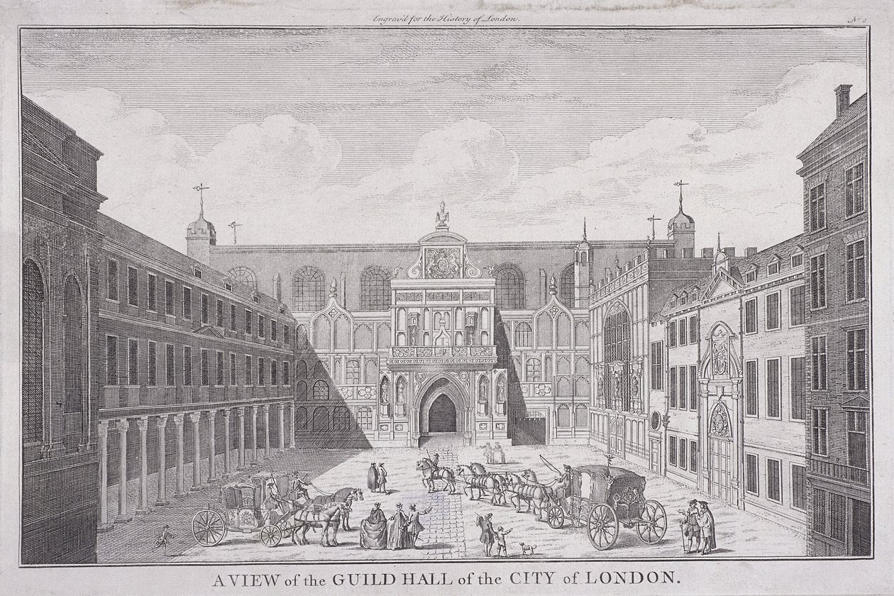 Guildhall, London, 1820 af John Chessell Buckler