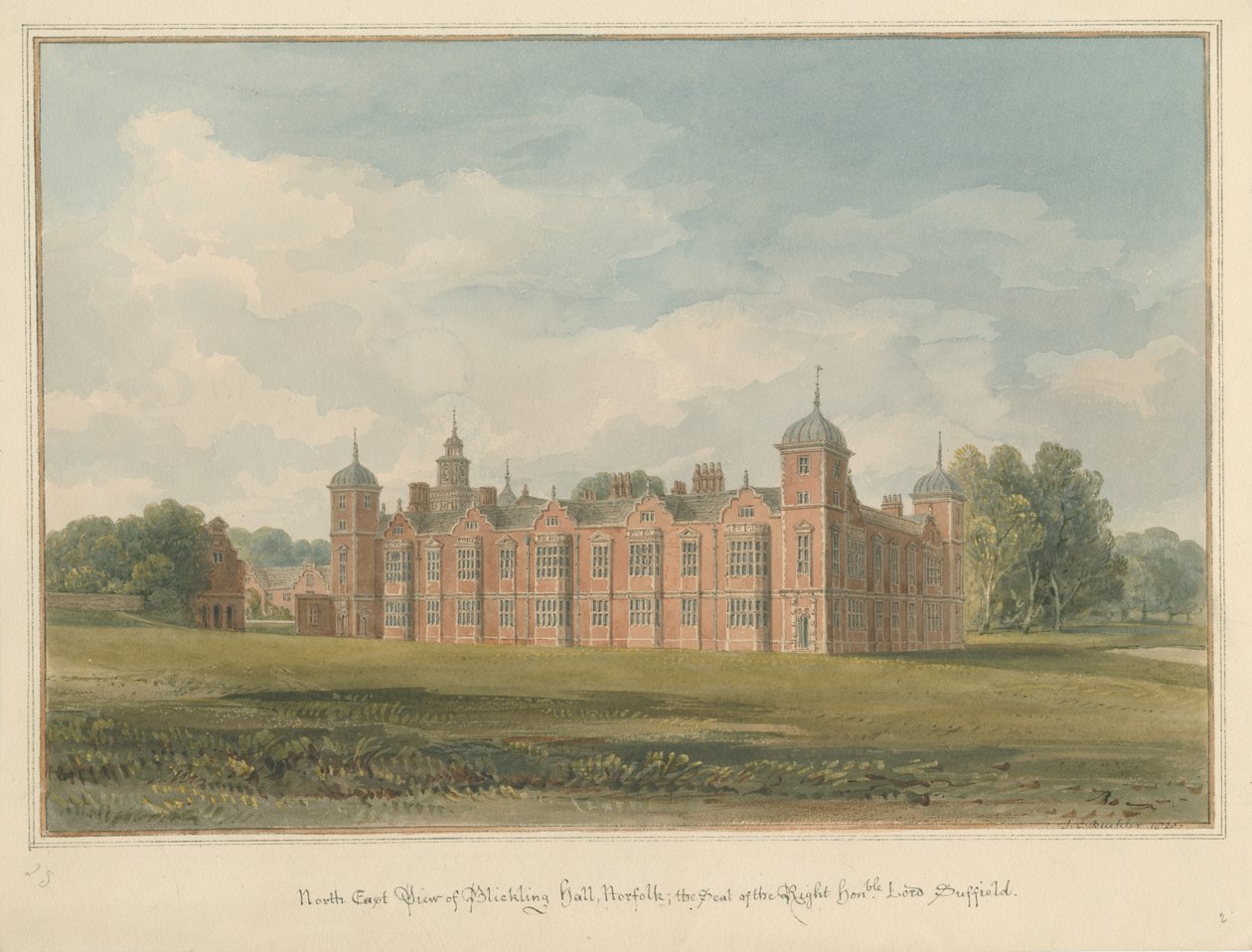 Norfolk - Blickling Hall, 1820 af John Chessell Buckler