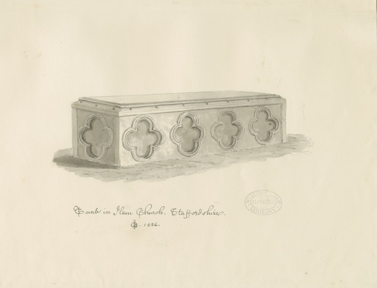 Grav i Ham Kirke af John Chessell Buckler