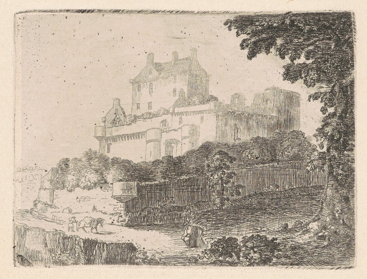 Dalhousie Castle I af John Clerk, of Eldin