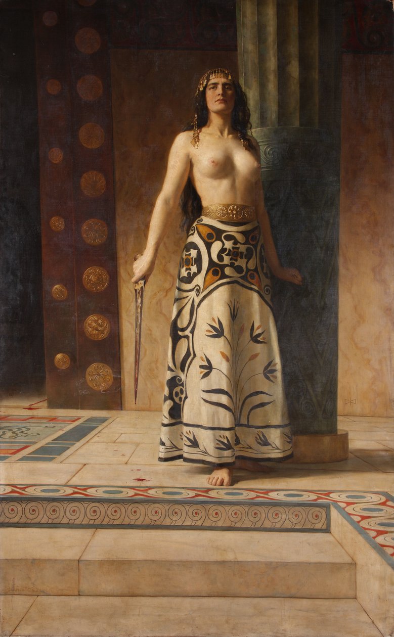 Clytemnestra, ca. 1914 (olie på lærred) af John Collier