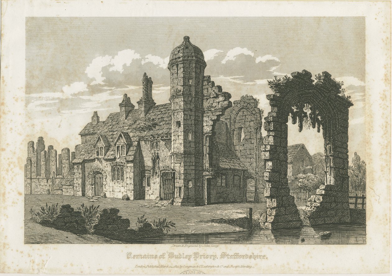 Dudley Priory: gravering, nd [c 1821] af John Coney