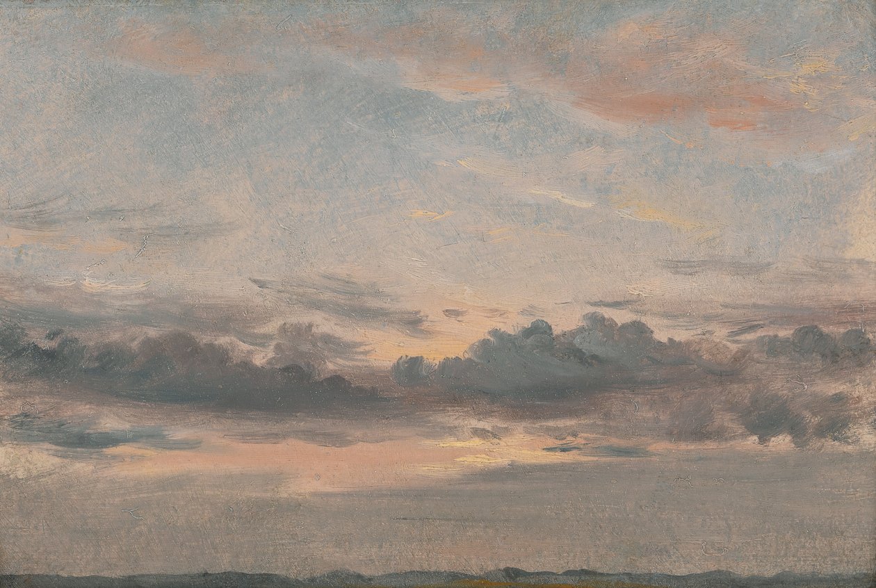 Et skystudie, solnedgang, ca. 1821. af John Constable