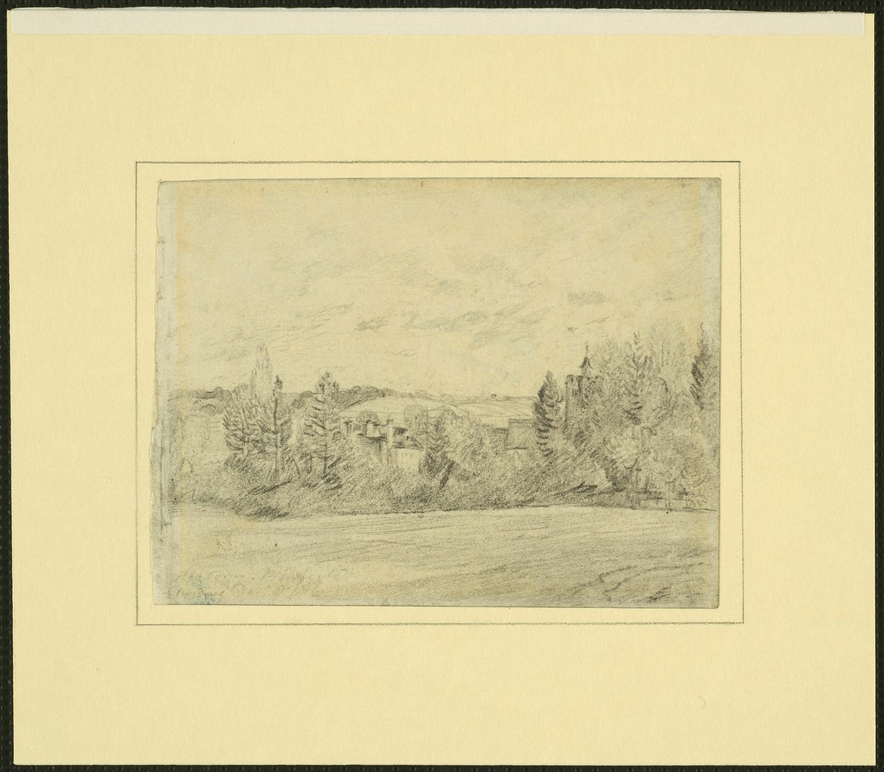 Binfield præstegård og kirke, Berkshire af John Constable