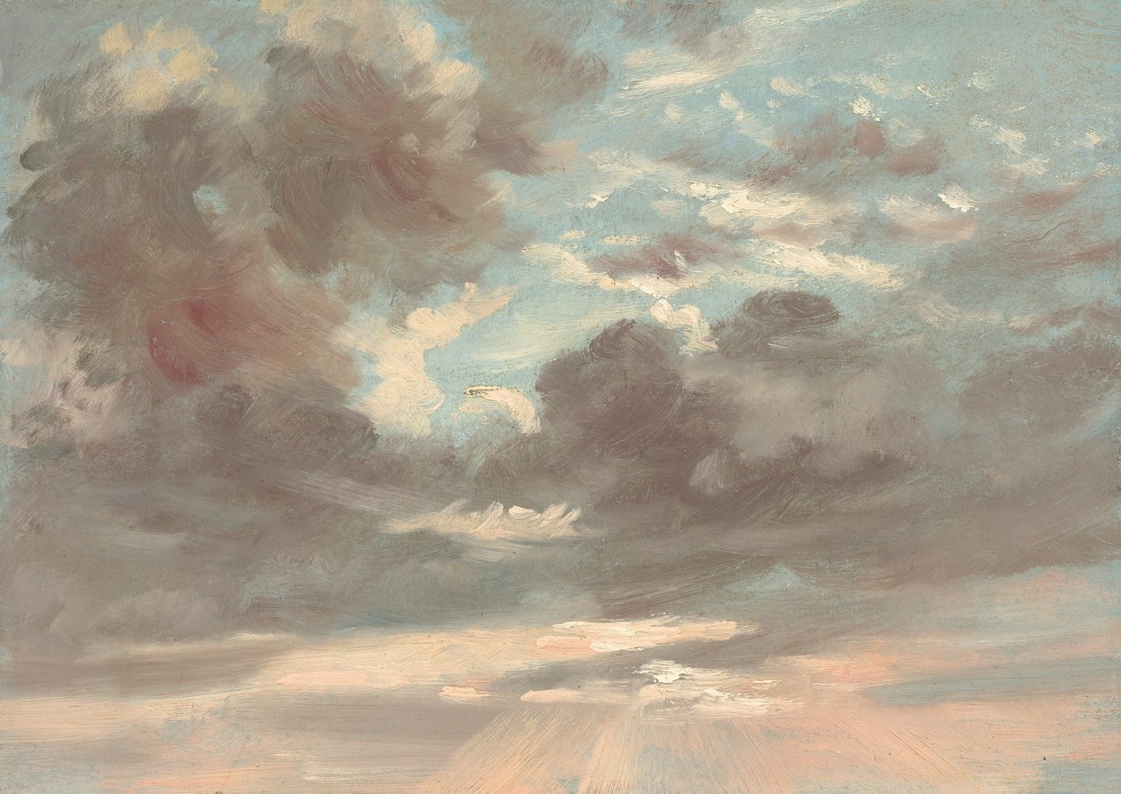 Skystudie: Stormfuld solnedgang af John Constable