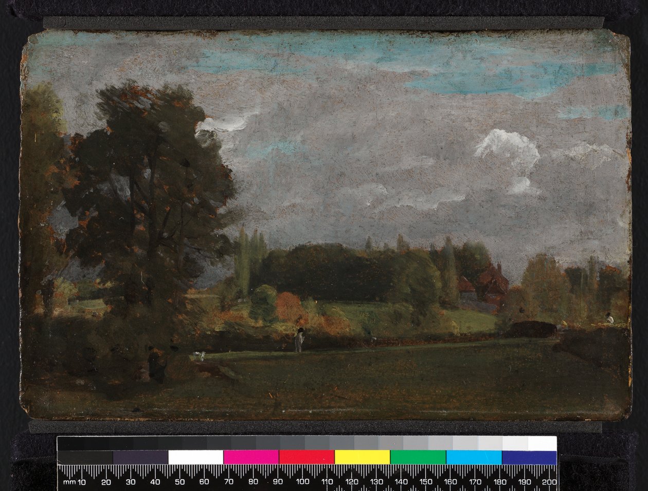 Østre Bergholt, 1808 (olie på mølleplade) af John Constable