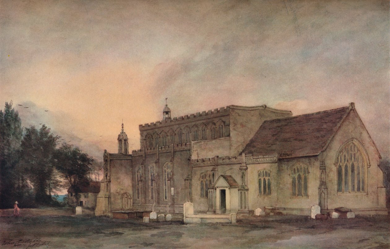 Østre Bergholt Kirke fra Sydøst, 1811 af John Constable