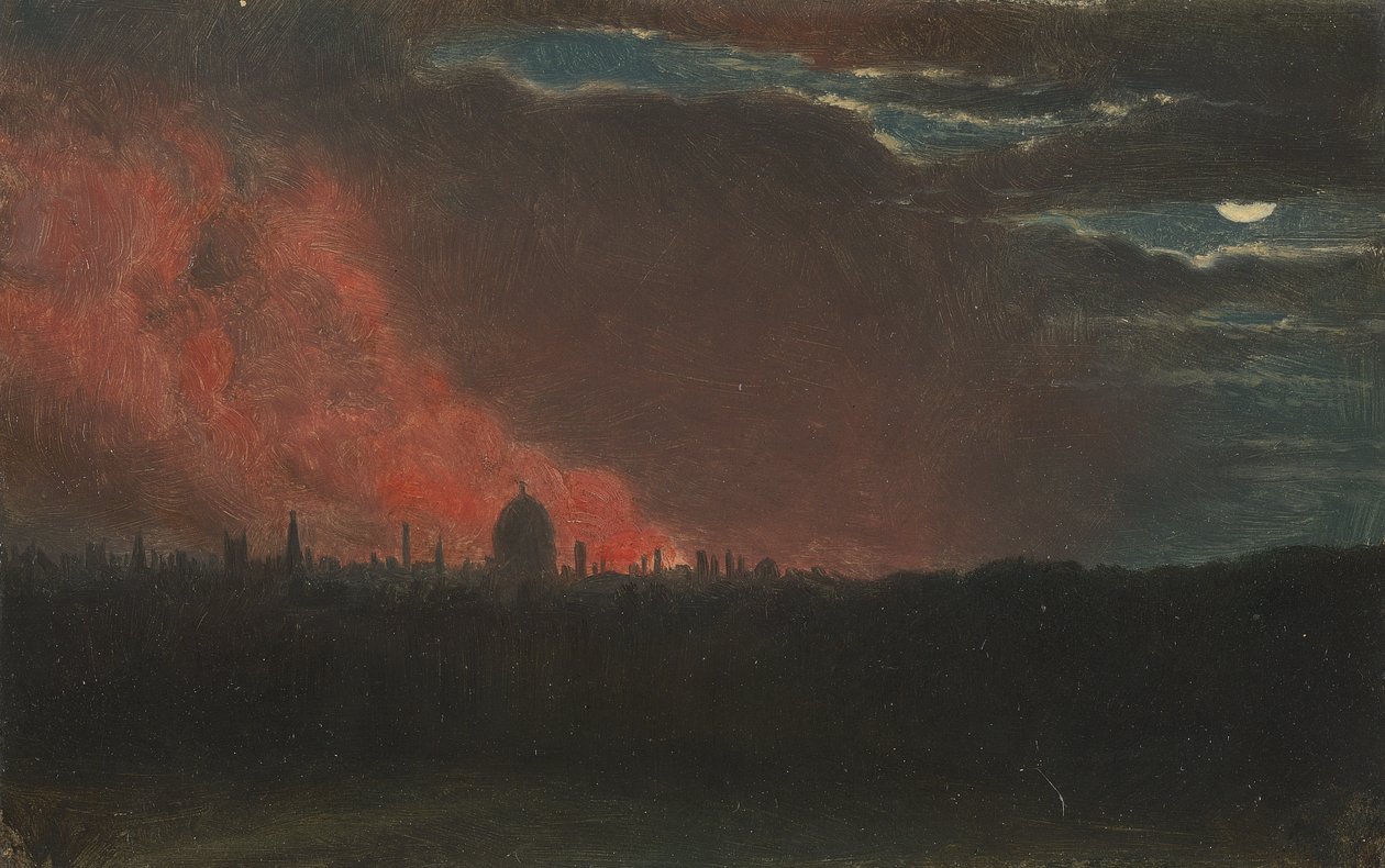 Brand i London, set fra Hampstead af John Constable