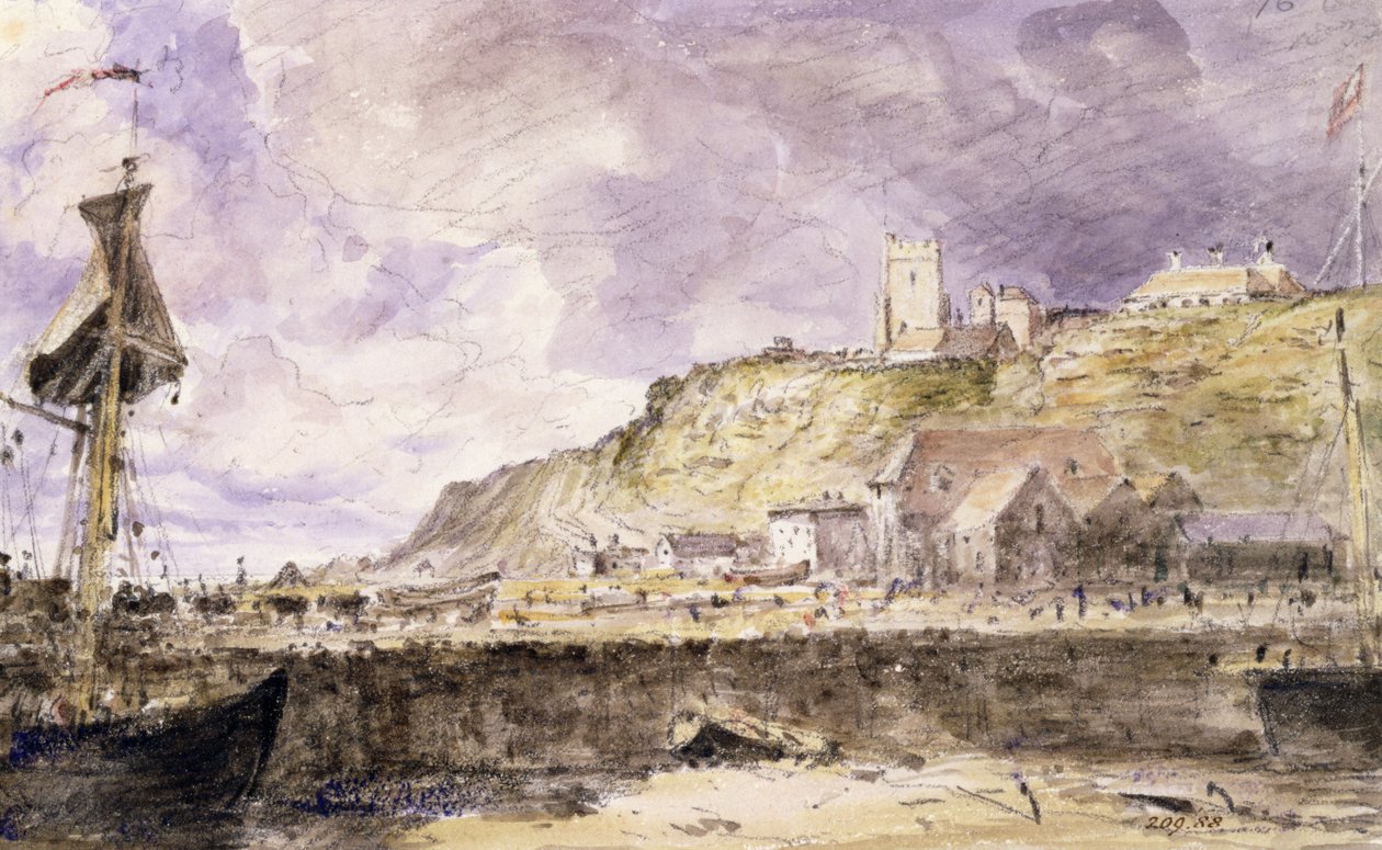 Folkestone Harbour, 1833 (wc) af John Constable