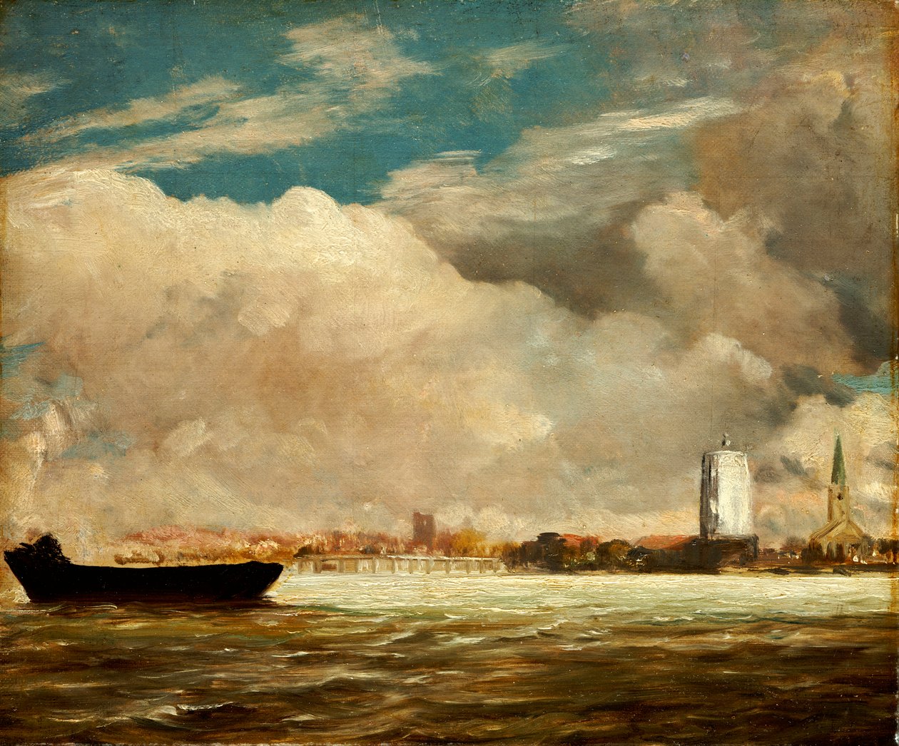 På Themsen nær Battersea Bridge, ca. 1816 af John Constable