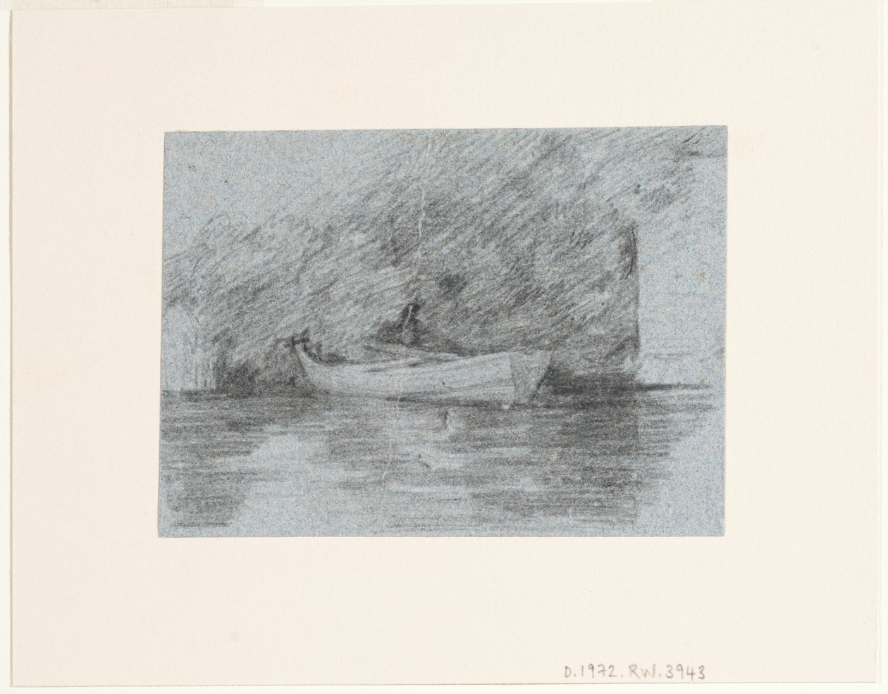Robåd fortøjet under en banke af John Constable