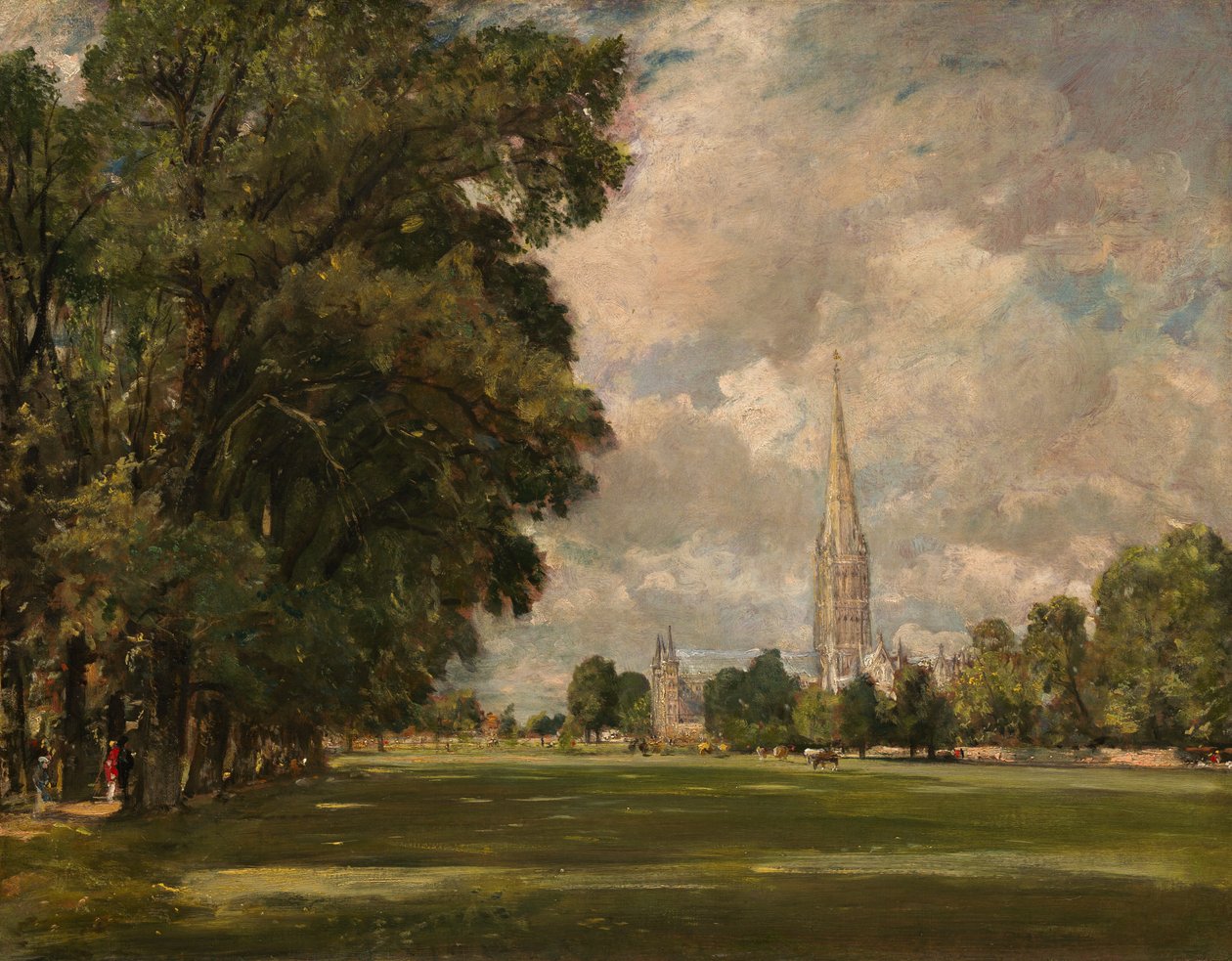 Salisbury Cathedral fra Lower Marsh Close, 1820. af John Constable