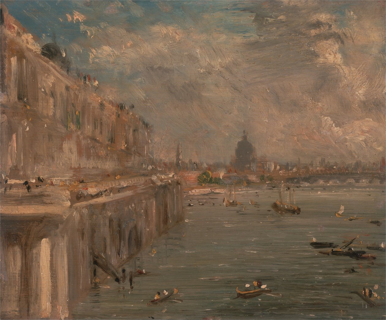Somerset House Terrace fra Waterloo Bridge af John Constable