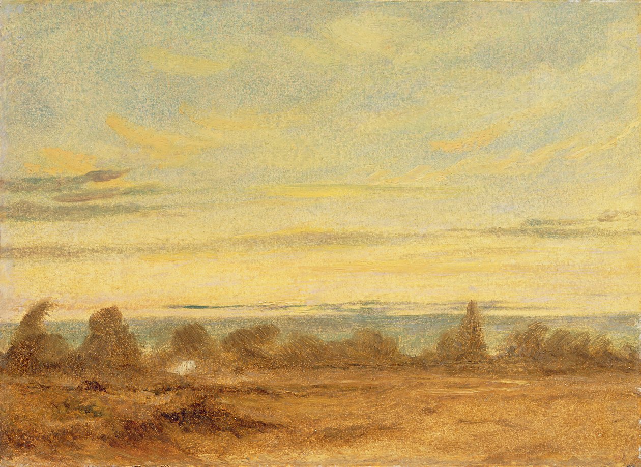 Sommer - Aftenlandskab (olie på lærred) af John Constable