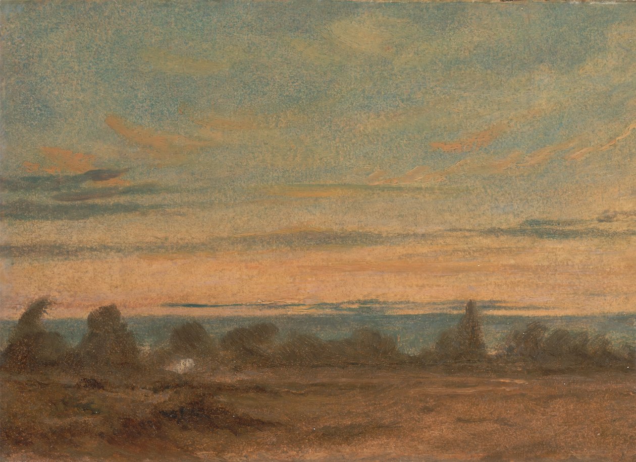 Sommer - Aftenlandskab, ca. 1825. af John Constable